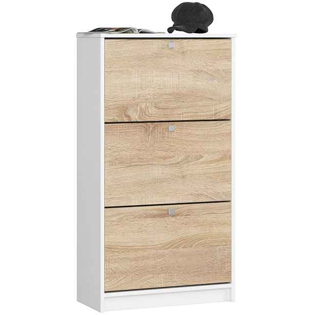 Ak furniture Botník Kara 60 cm dub sonoma/bílý