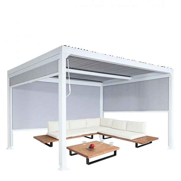Bioklimatická pergola HWC-L41 3x3 se 3 bočními stěnami