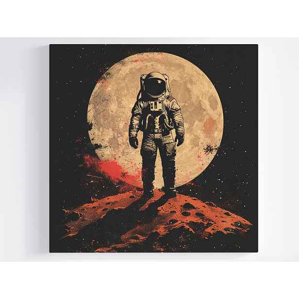 Obraz Na Plátně Plátno Astronaut Vesmír Měsíc Retro Vintage 60x60