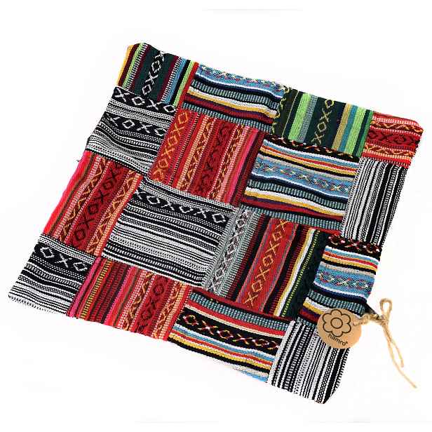 Polštář dekorativní povlak etno z Nepálu gheri Patchwork s výplní