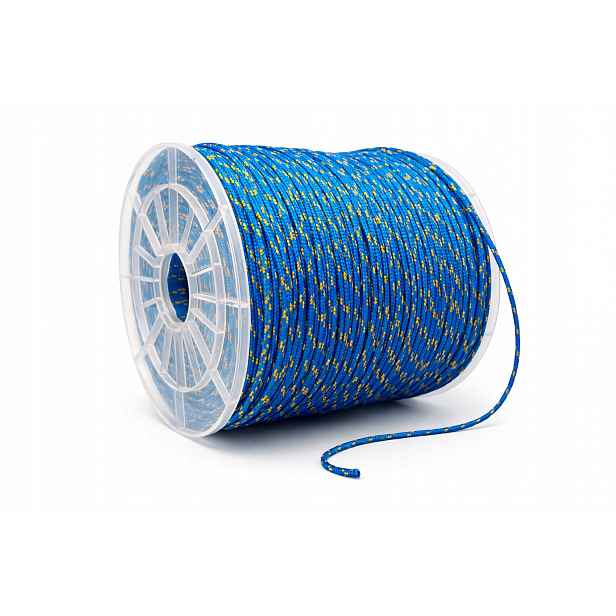 Polypropylenové lano Pp 2 mm × 500 m modré (žluté skvrny) Na roli