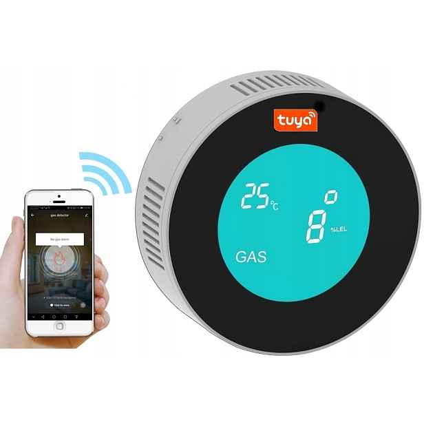 Senzor Detektor Úniku Plynu Zvukový Alarm Wifi Tuya Smart