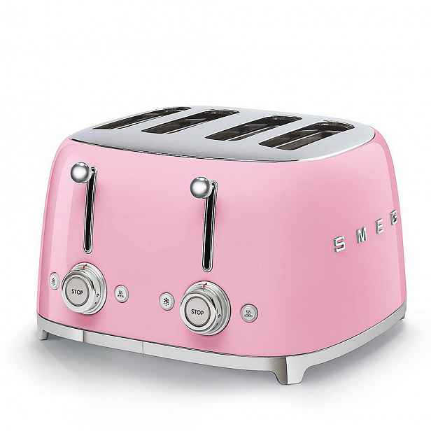Smeg Toustovač 50´s Retro Style, 4x4, růžový TSF03PKEU