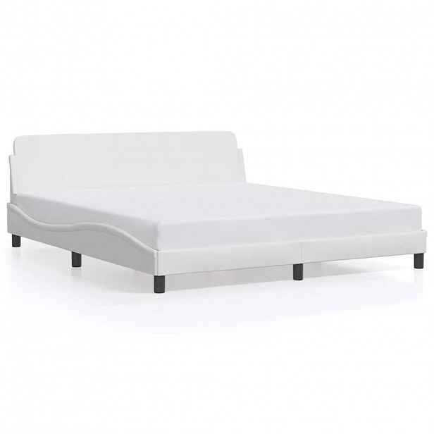 vidaXL Rám postele Dover bílý 183 x 213 cm umělá kůže