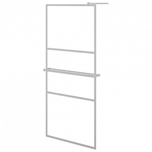 vidaXL Zástěna do průchozí sprchy s policí chrom 80x195 cm ESG/hliník