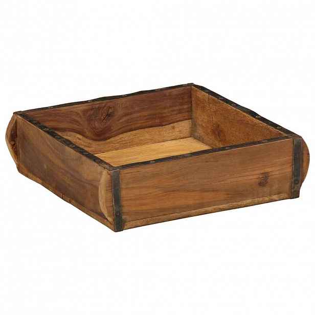 vidaXL Podnos Hnědá 29 x 31 x 10 cm Masivní obnovované dřevo