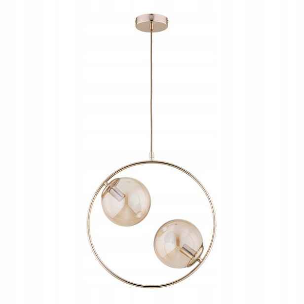 Závěsná lampa Alfa Adino moderní 2xE14 zlatá obruč 85 cm