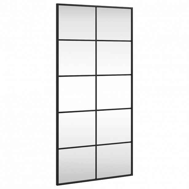vidaXL Nástěnné zrcadlo černé 50 x 100 cm obdélník železo