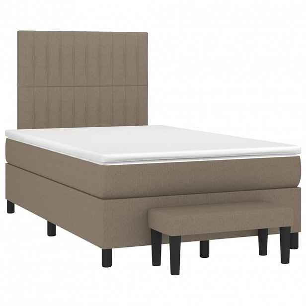 vidaXL Box spring postel s matrací taupe 120x190 cm textil