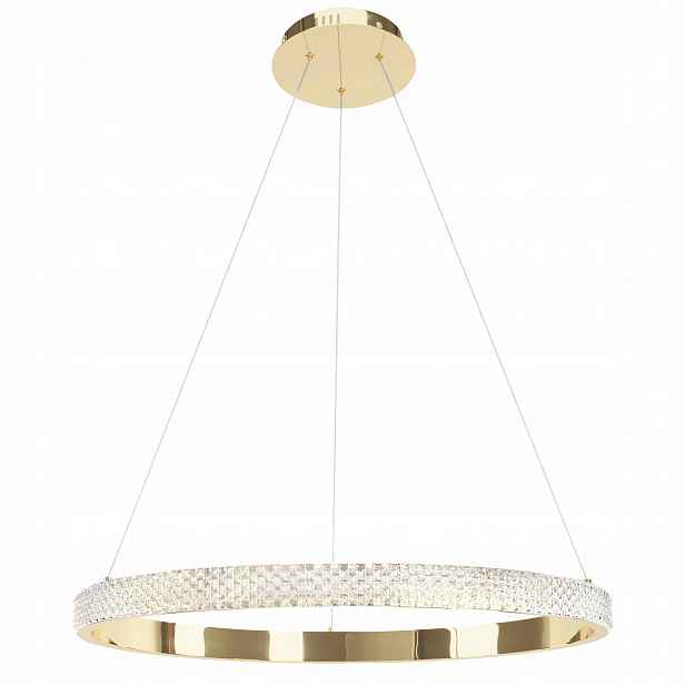 Led Závěsná Lampa Zlatá Křišťálová Kulatá Glamour XXL Toolight