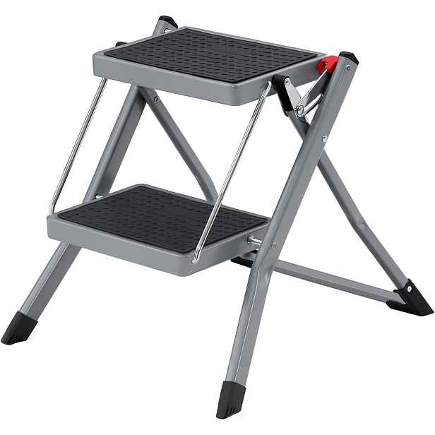 SONGMICS Skládací schůdky Melro 49 cm šedé