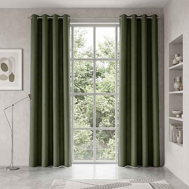 Dekorační dlouhý závěs s kroužky EASY TOP tmavě zelená 1x140x250 cm (cena za 1 kus) MyBestHome