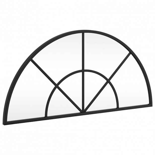 vidaXL Nástěnné zrcadlo černé 60 x 30 cm oblouk železo