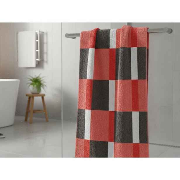 Ručník Pantone Karo 50x100 cm, korálový