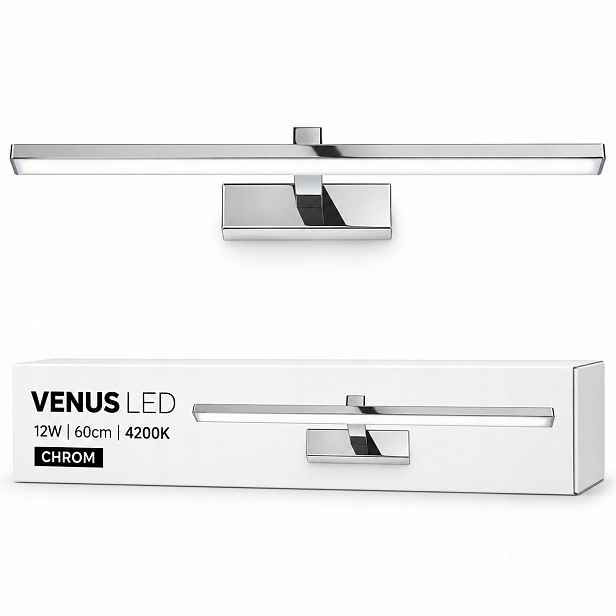 Koupelnová lampa Venus Led 12W 60 cm chrom nad zrcadlo 4200K IP44