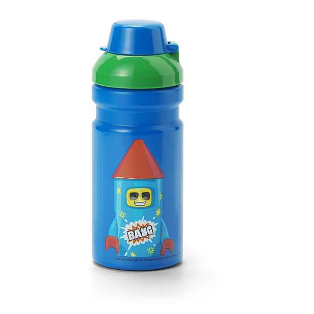Modrá dětská lahev 390 ml Rocket – LEGO®