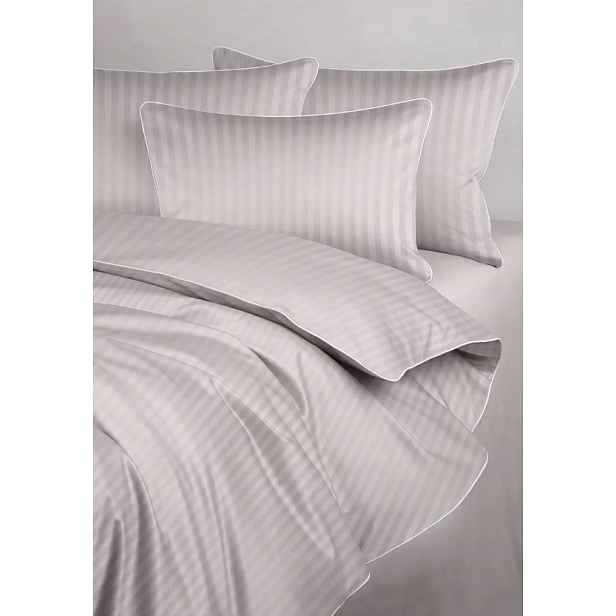 Povlečení damašek stříbrné růže s bílým lemováním 240x220 Maro Home