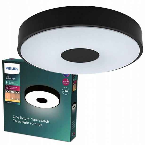 Stropní Svítidlo Stropní Svítidlo Led 24W 2800lm 4000K SceneSwitch Černá Philips