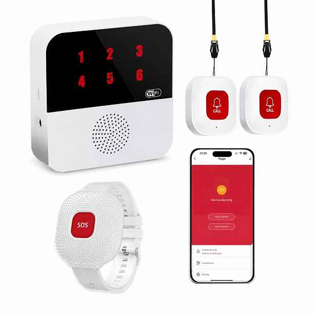 Tlačítko Sos přivolání pomoci Senior WiFi náramek Aplikace