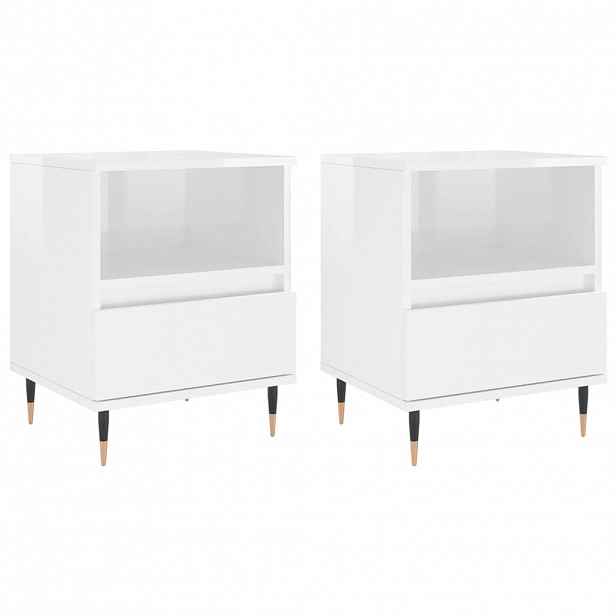 vidaXL Noční stolky 2 ks lesklé bílé 40 x 35 x 50 cm kompozitní dřevo