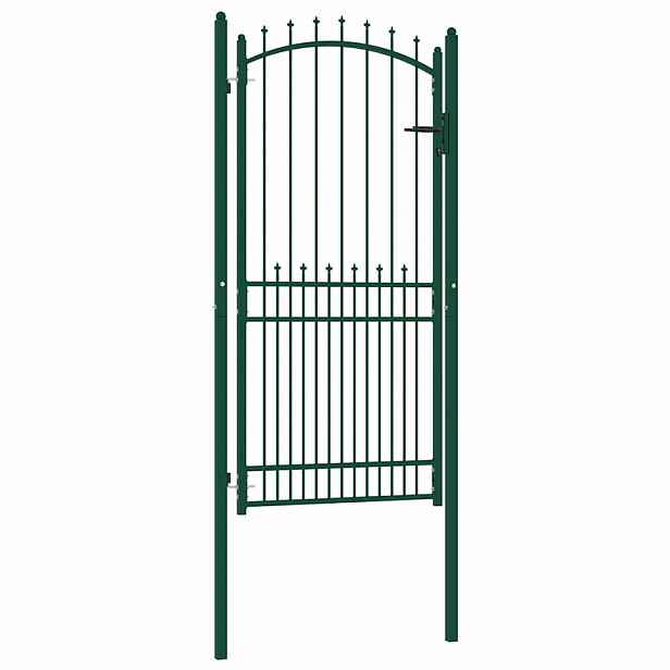vidaXL Plotová branka EMMEN s hroty ocelová 104 x 147 cm zelená