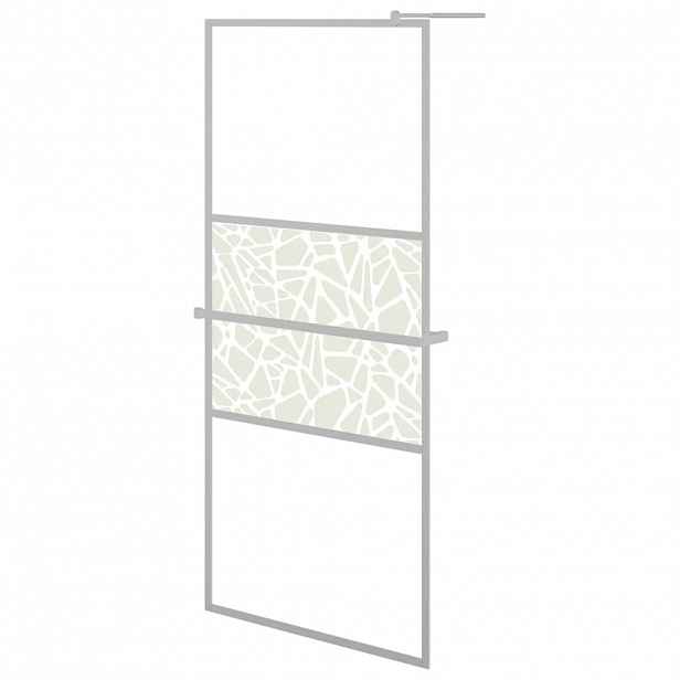 vidaXL Zástěna do průchozí sprchy s policí chrom 90x195 cm ESG/hliník