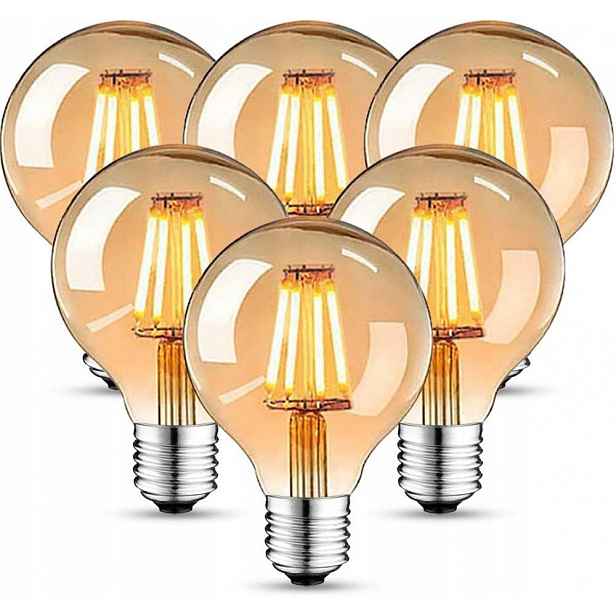 Hisaysy E27 Vintage Led 4 W Edison dekorativní žárovka 6 kusů retro 2700 K