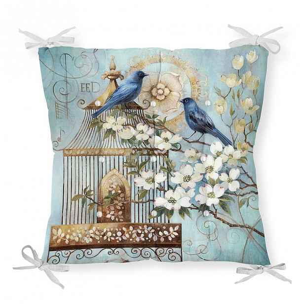 Podsedák na židli Minimalist Cushion Covers Blue Birds, 40 x 40 cm