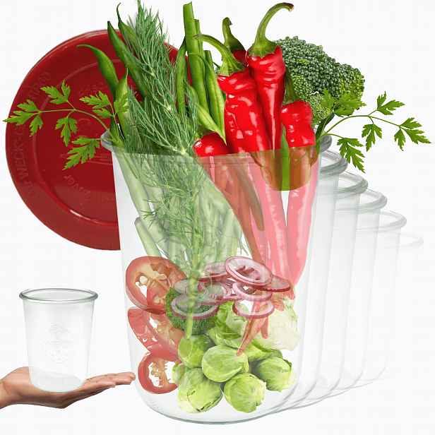 Sklenice Weck 850 ml Mold silikonové víko 6 Ks pro tekuté výrobky