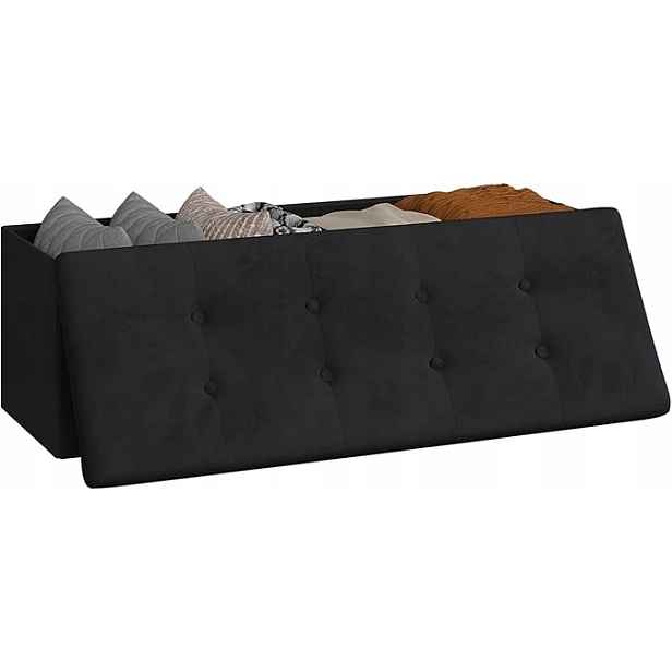 Woltu taburet s úložným boxem, 118 l, skládací, nosnost 300 kg