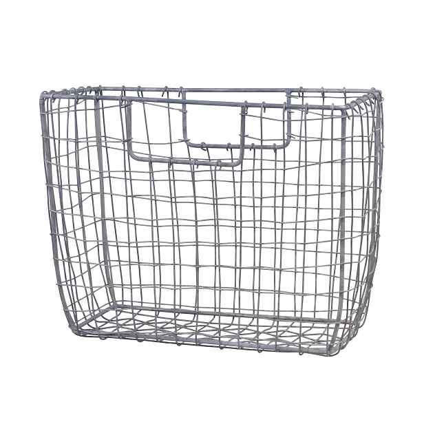 Zinkový antik drátěný košík Fil de fer Basket L - 29*13*22cm Chic Antique