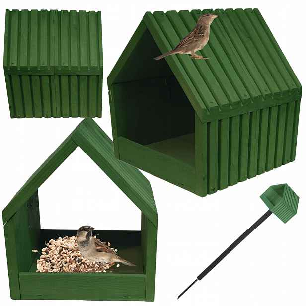 Krmítko pro ptáky impregnované Eko dřevěné 117x24x22 cm zahradní domek