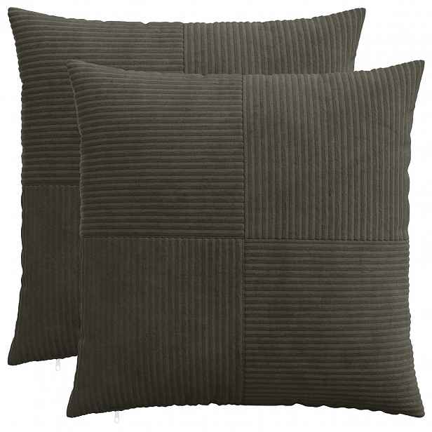 vidaXL Povlak na polštář 2 pcs ALMELO Antracitová 60 x 60 cm manšestr
