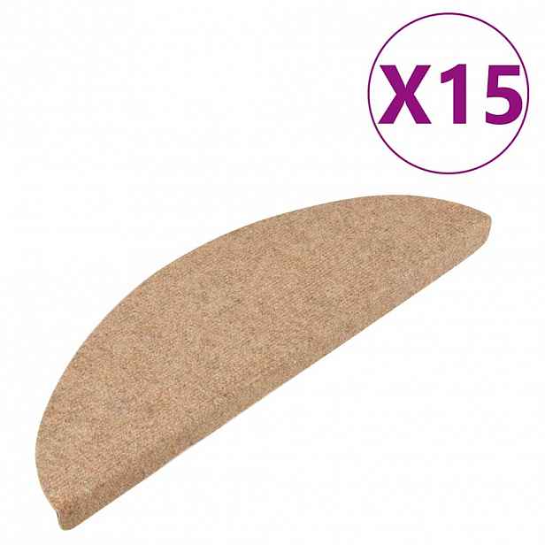 vidaXL Samolepicí nášlapy na schody 15 ks 56x17x3 cm béžové