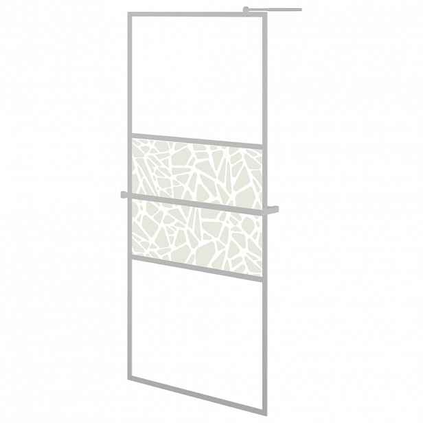vidaXL Zástěna do průchozí sprchy s policí chrom 100x195 cm ESG/hliník