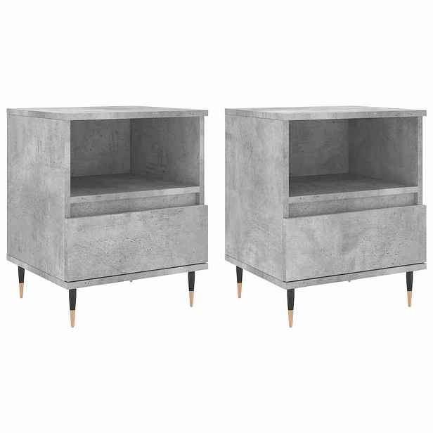 vidaXL Noční stolky 2 ks betonově šedé 40x35x50 cm kompozitní dřevo