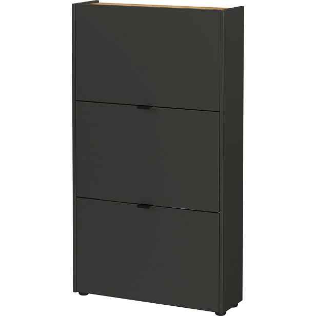 Antracitový výklopný botník 71x127x22 cm Ameca – Germania