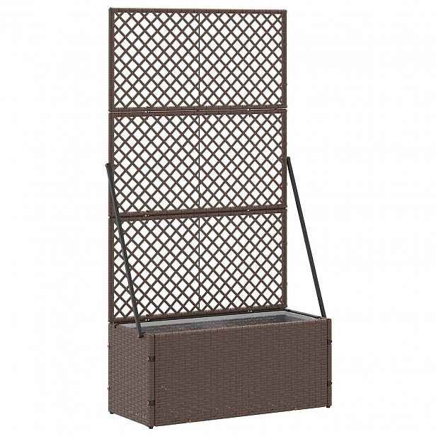 vidaXL Zahradní trelážový květináč Hnědá 70 x 30 x 135 cm Kov