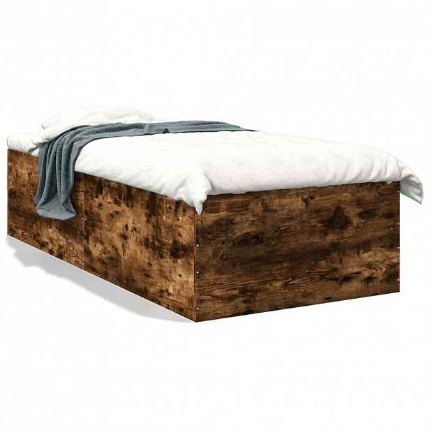 vidaXL Rám postele kouřový dub 75 x 190 cm kompozitní dřevo