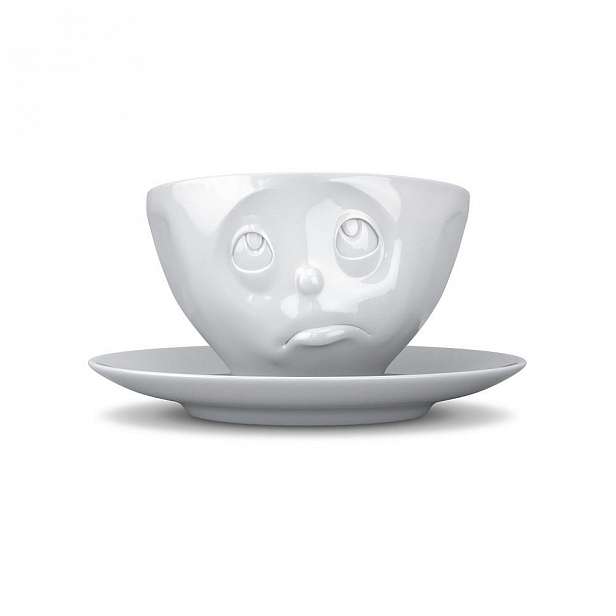 Bílý hrnek porcelánový na kávu 58products Oh please, objem 200 ml