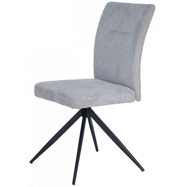 Otočná jídelní židle Tampa, šedá strukturovaná tkanina