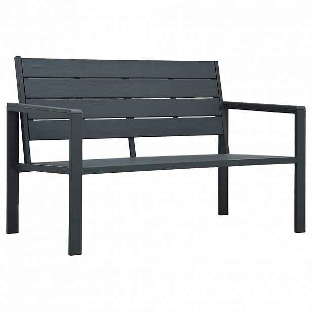 vidaXL Zahradní lavice 120 cm HDPE šedá dřevěný vzhled