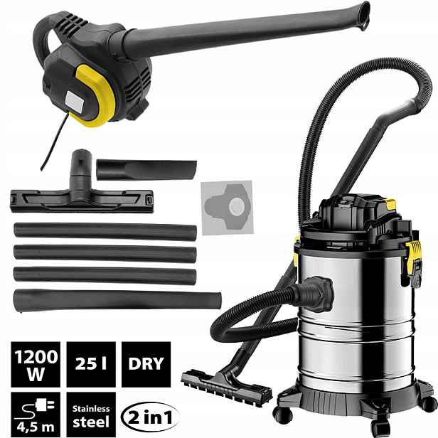 Vysavač s funkcí foukání 1200 W 25 L 2v1