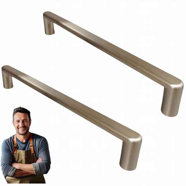 Nábytková Úchytka pro skříňku Zásuvky Marcali 160 mm Ocel Kartáčovaná 2ks