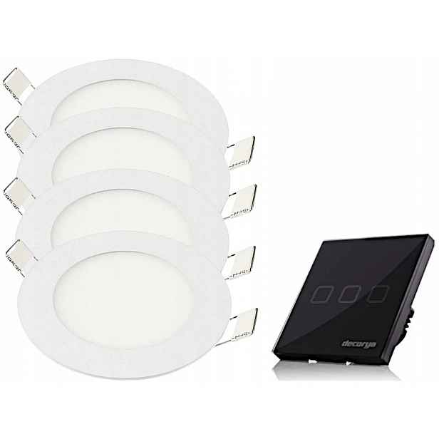 Sada Halogenové stropní lampy 3W 4x Vypínač