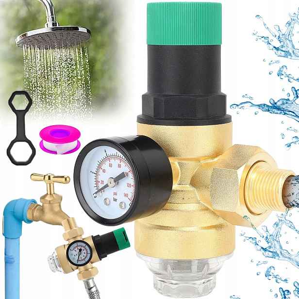 Ventil Reduktoru Tlaku Vody S Manometrem Filtr 3/4'' DN20 Mosaz