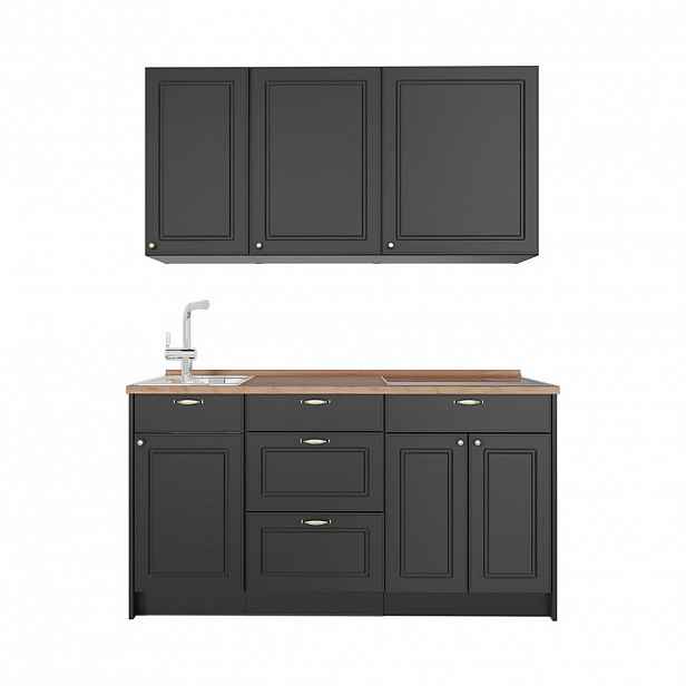 Vicco JEDNOTKOVÁ KUCHYNĚ Fame-Line, Anthrazit-Gold Landhaus/Antracit, 150 cm, PD Dub