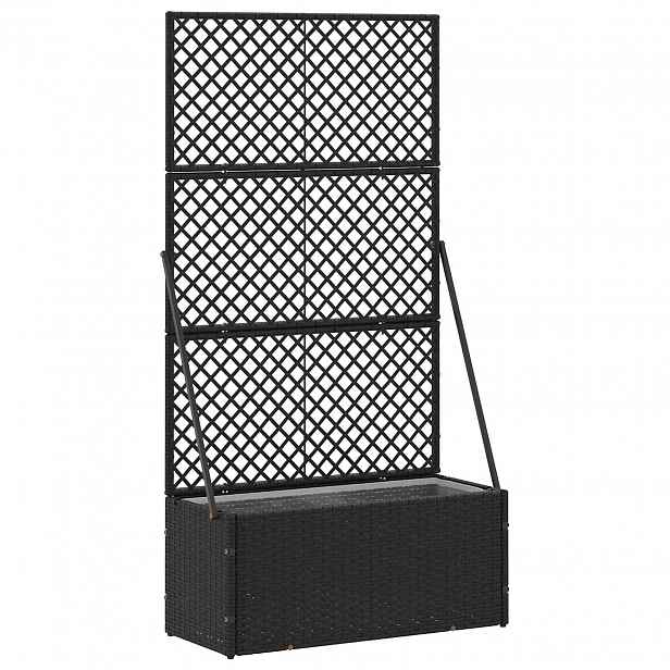 vidaXL Zahradní trelážový květináč Černý 70 x 30 x 135 cm Kov