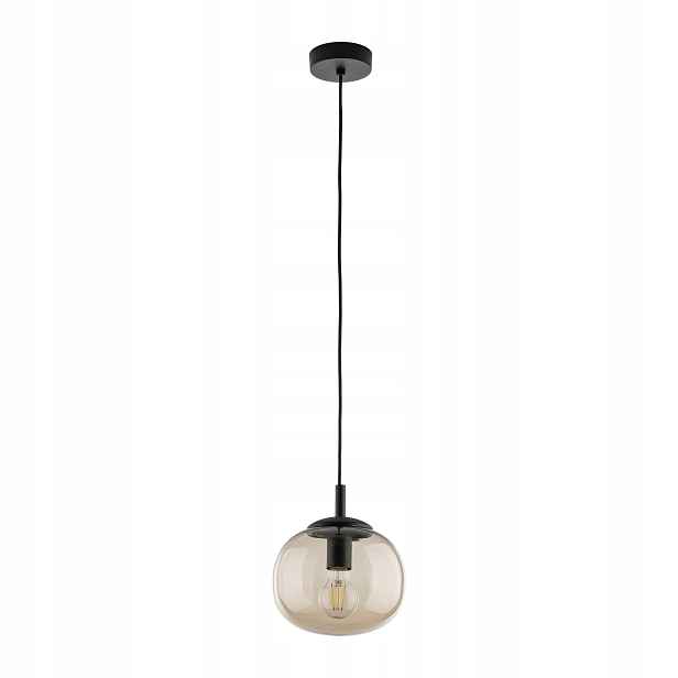Závěsná lampa Vibe Černý Topaz Skleněné stínítko 1xE27 20 cm Stropní Svítidlo Dům