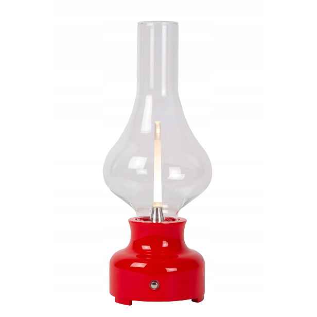 Stolní lampa noční retro ve stylu vintage petrolejová červená Led 30 cm Lucide